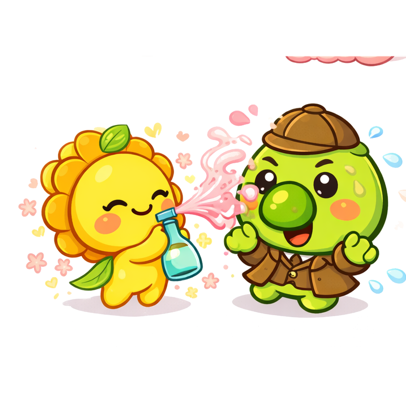 フレグランスを楽しむハナくんとカオリちゃん