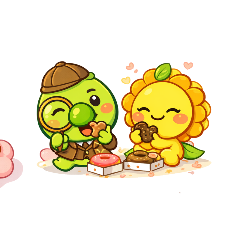 ピクニック中のハナくんとカオリちゃん