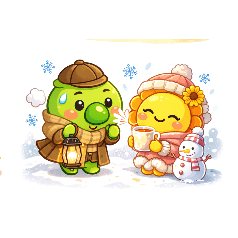冬のハナくんとカオリちゃん