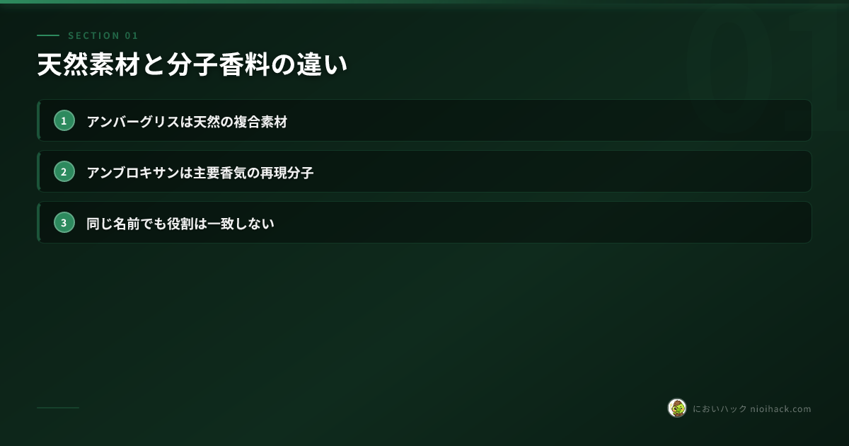 天然素材と代表分子の違いまとめ