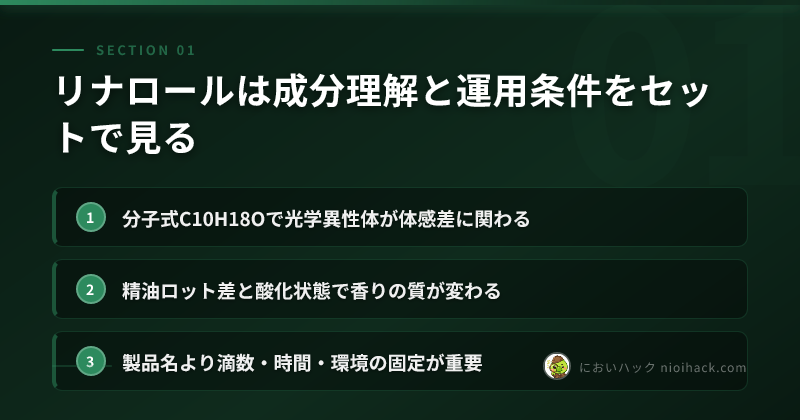 リナロールは成分理解と運用条件をセットで見るのまとめ