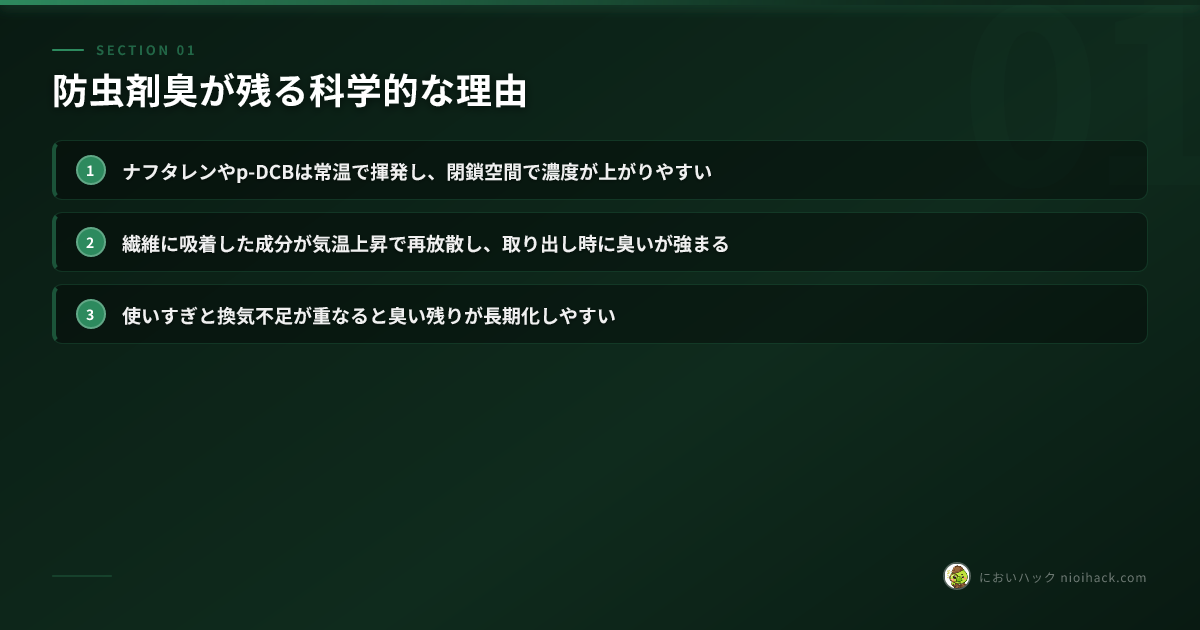 防虫剤臭が残る科学的な理由のまとめ