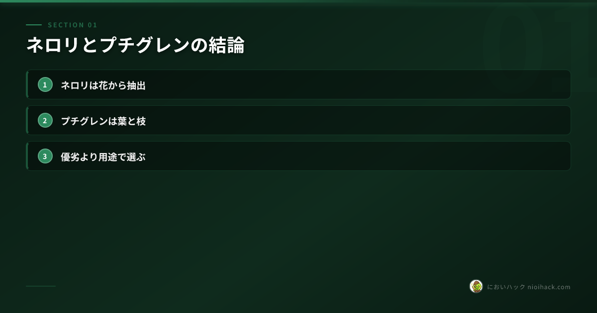 成分比較の要点まとめ