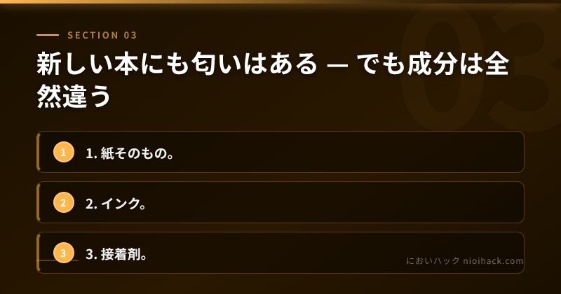 新しい本にも匂いはある — でも成分は全然違うのまとめ