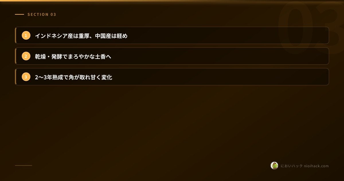 産地と熟成のまとめ