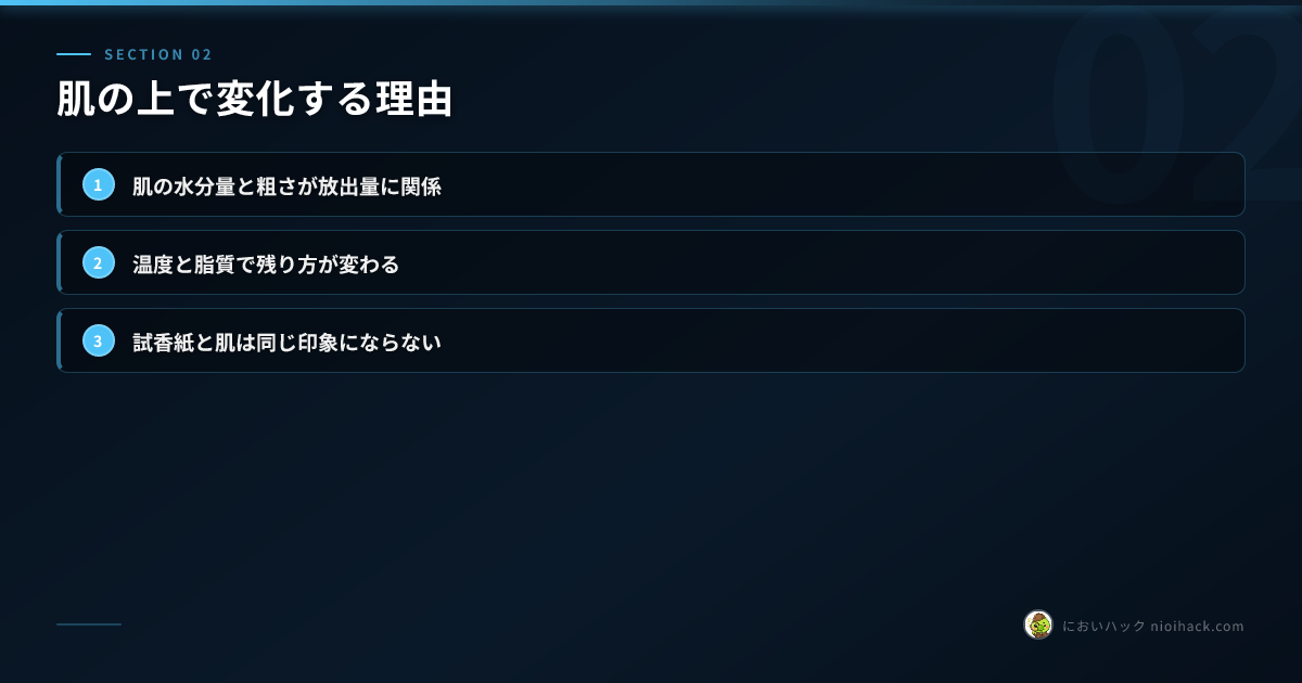 肌の上で変化する理由のまとめ