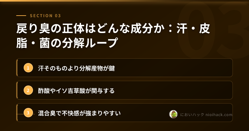 戻り臭メカニズムまとめ