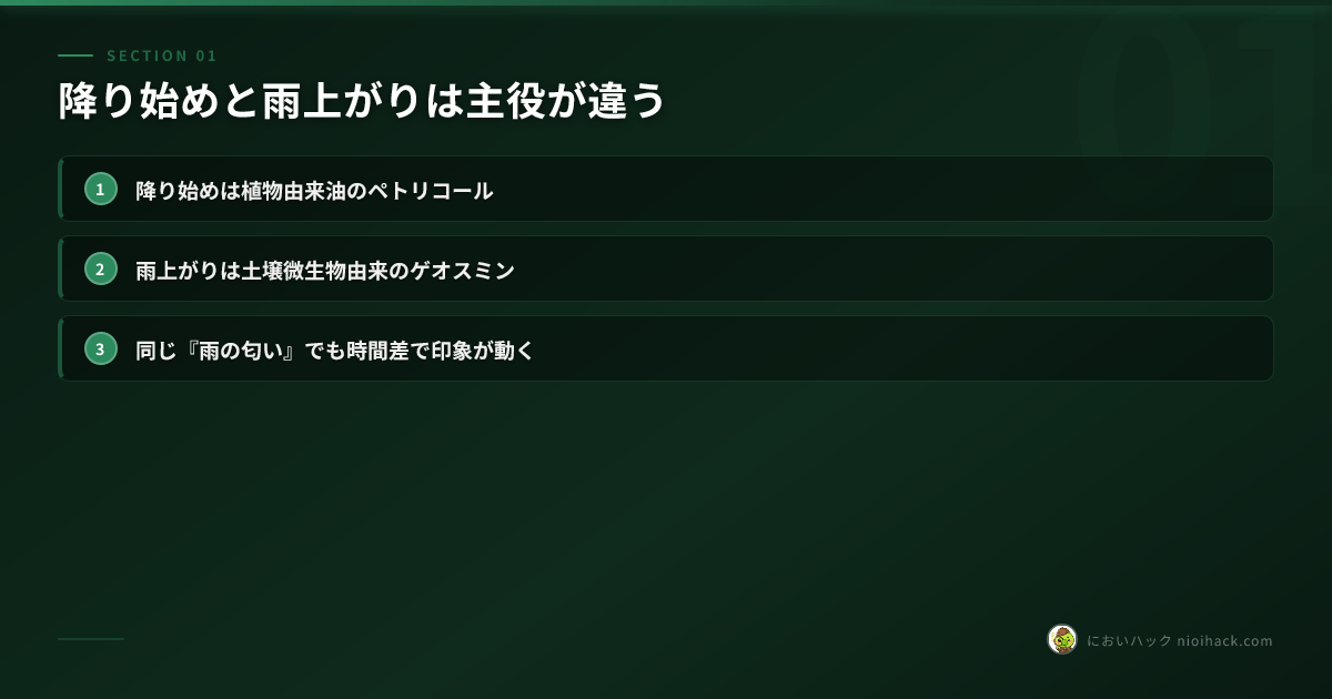 降り始めと雨上がりの違いまとめ